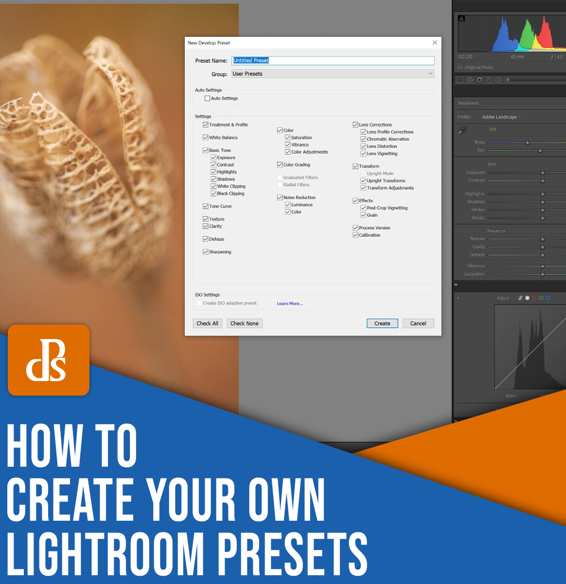 how to create your own Lightroom presets