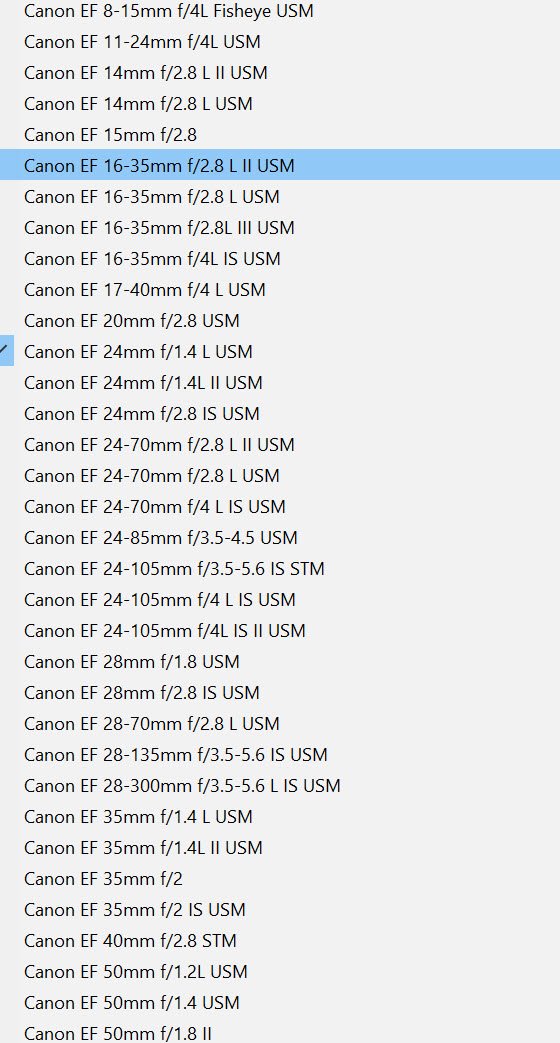 Lightroom's lens profiles