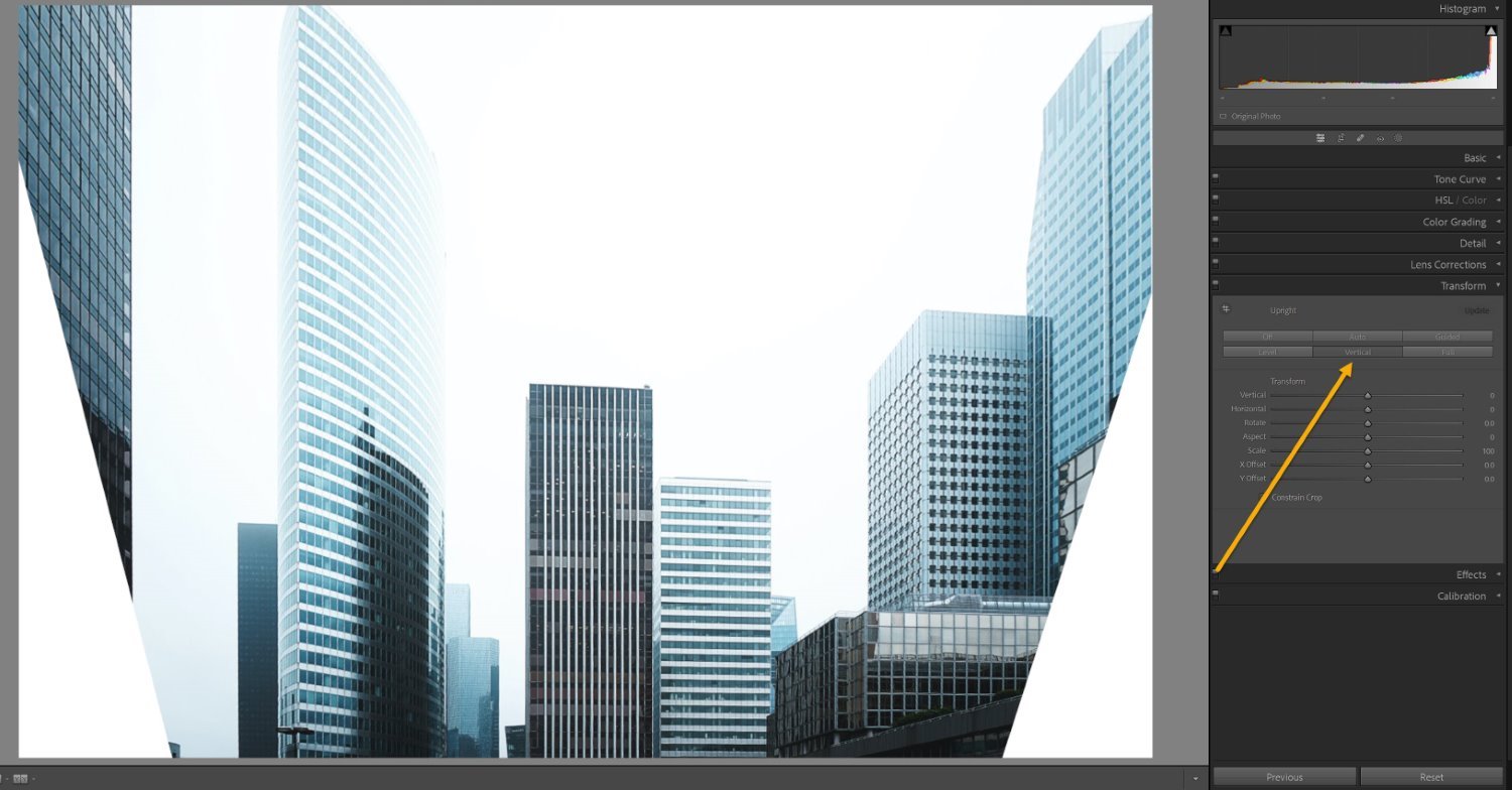 The Lightroom Transform panel